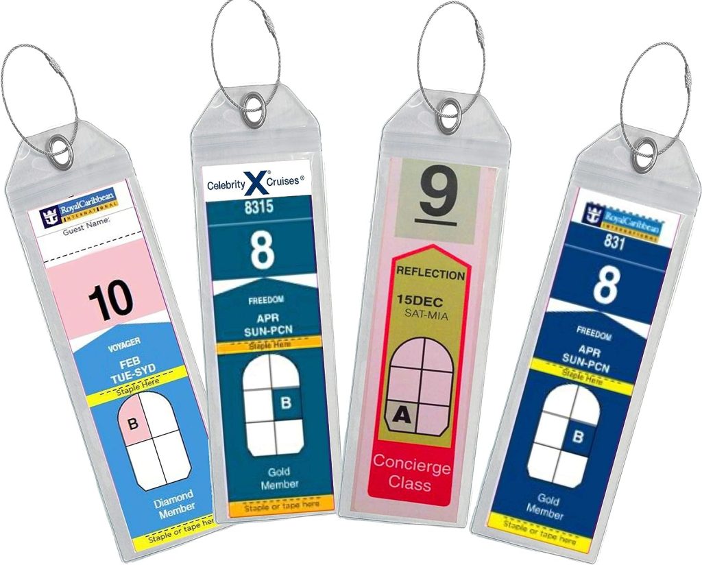 Highwind Cruise Luggage Tags for Suitcases | Compatible with Celebrity Cruise Luggage Tag Holder 2022 Cruise Luggage Tags Royal Caribbean Luggage Tag Holders Travel Essentials Cruise Lanyard - 8 Pack